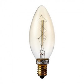 E14 25W 260LM 3000K Warm White Edison retro candle tungsten filament lamp(AC220V-240V)