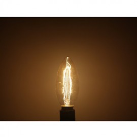 E14 25W 260LM 3000K Warm White Edison retro candle tungsten filament lamp(AC220V-240V)