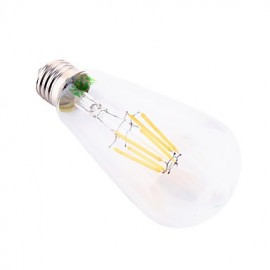 6W E26/E27 LED Filament Bulbs ST64 6 COB 500-600 lm Warm White Decorative AC 85-265 / AC 220-240 / AC 110-130 V 1 pcs