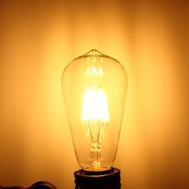 6W E26/E27 LED Filament Bulbs ST64 6 COB 500-600 lm Warm White Decorative AC 85-265 / AC 220-240 / AC 110-130 V 1 pcs