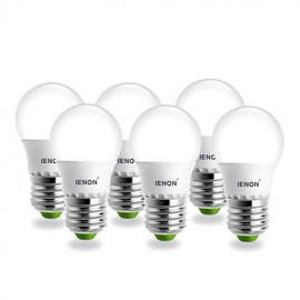 3W E26/E27 LED Globe Bulbs G60 SMD 240-270 lm Warm White AC 100-240 V 6 pcs