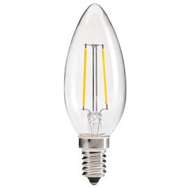 1 pcs E14 1.5W / 2W 2 COB 200 lm Warm White C35 edison Vintage LED Filament Bulbs AC 220-240 V