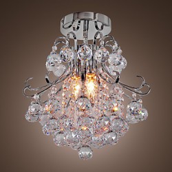 Max 40W Modern/Contemporary Crystal / Mini Style Electroplated Metal Chandeliers / Flush Mount Living Room / Dining Room / Entry
