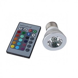 3W E26/E27 LED Spotlight MR16 1 High Power LED 150 lm RGB Remote-Controlled AC 100-240 V