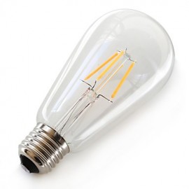 1PCS LED ST64 E26/E27 4*COB 4W 360LM 2200K Filament Bulb (AC 85-265V)