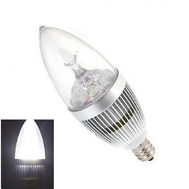 1pcs E14 12W 5 High Power LED 120LM 6000-6500K Cool White Candle Bulbs AC 85-245V