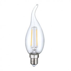 1 pcs E14 1.5W / 2W 2 COB 200 lm Warm White C35 edison Vintage LED Filament Bulbs AC 220-240 V