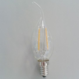 1 pcs E14 1.5W / 2W 2 COB 200 lm Warm White C35 edison Vintage LED Filament Bulbs AC 220-240 V