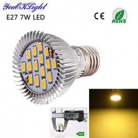 1PCS E27 7W 600lm 15*SMD5630 Warm White 3000K High quality LED Spotlight (AC110-120V/220V-240V)