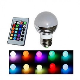 E27 85V-265V 100-180Lm 3W RGB Remote Control LED Colorful Bulbs