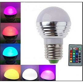 E27 85V-265V 100-180Lm 3W RGB Remote Control LED Colorful Bulbs