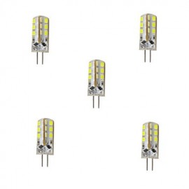 5 pcs 2.5W G4 24*2835SMD Warm Cool White Color 360degree Chandelier light LED Bi-pin Lights 12V