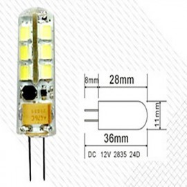 5 pcs 2.5W G4 24*2835SMD Warm Cool White Color 360degree Chandelier light LED Bi-pin Lights 12V