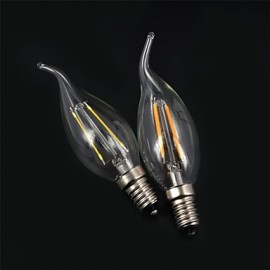 E14 2W 180LM Warm/Cool White Candle Bulbs 360 Degree LED Filament Lamp (85-265V)