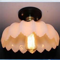 Imitation Jade Glass Retro Personality 1 Head Lotus Ceiling Light