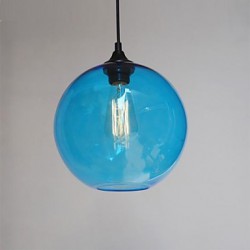 Modern Glass Pendant in Round blue Bubble Design