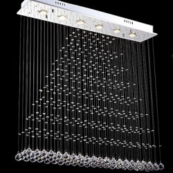 LED Rectangle Crystal Pendant Lights Ceiling Chandeliers Lighting Lamps Fixtures with L120CM W20CM H100CM Ac 100 to 240v