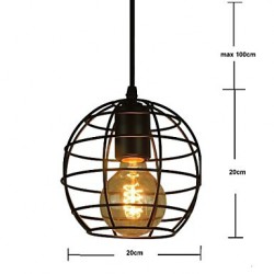 Globe Shape Europe Style Vintage Chandeliers for Dining Room,Black