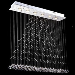 LED Rectangle Crystal Pendant Lights Ceiling Chandeliers Lighting Lamps Fixtures with L120CM W20CM H100CM Ac 100 to 240v