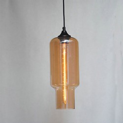 Modern Glass Pendant in Brown Bubble Design