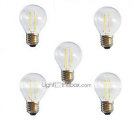 5pcs G45 2W E27 250LM 360 Degree Warm/Cool White Color Edison Filament Light LED Filament Lamp (85-265V)