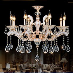European Style luxury Candle Crystal Pendant living Room Bedroom Dining Room Zinc Alloy lamps 8