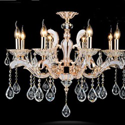 European Style luxury Candle Crystal Pendant living Room Bedroom Dining Room Zinc Alloy lamps 8