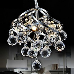 E27 5W LED Crystal Chandelier Luxurious Pendant Light for Dining-Hall Dining Room Lighting