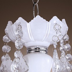 Elegant Crystal Chandelier with 5 Lights in White