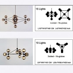 Chandeliers 15 Lights/Glass Ball Lights/ Retro Living Room / Hallway / Outdoors / Garage Metal