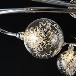 Chandelier, 6 Light, Country Aluminum Glass Chrome