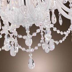 Chandelier White Crystal Modern Living 8 Lights