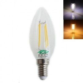 4W E14 LED Filament Bulbs C35 4 Dip LED 380 lm Warm White / Cool White Decorative AC 220-240 V