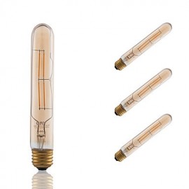 3.5W E26 LED Filament Bulbs T10 Long COB 300 lm Amber Dimmable / Decorative AC 110-130 V 4 pcs
