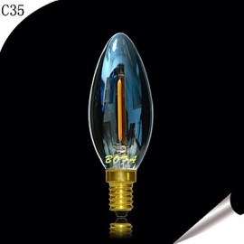 E12 E14 E26 E27 2200K-3000K 50-100Lm 110V 220V 1W 1LED Dimmable Retro Imitation Tungsten Filament LED Candle Light