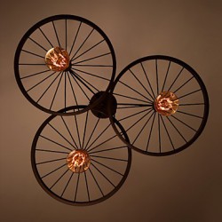 Loft Retro Restaurant Bar Pendant Lamps American country wrought iron chandeliers industrial style wheels