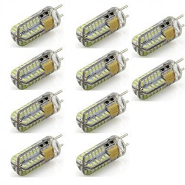 Silica Gel GY6.35 Led Light Bulb 48 SMD 3014 AC/DC12V White or Warm White for Boat RV Home Spotlight (10 Pieces)