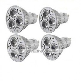 4PCS Dimmable LED 3W GU10 280LM White/ Warm White 3-High Power LED Spot Light Bulb-(AC110-120V / 220V-240V)