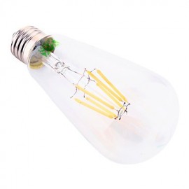 6W E26/E27 LED Filament Bulbs ST64 6 COB 500-600 lm Cool White Decorative AC 85-265 / AC 220-240 / AC 110-130 V 1 pcs