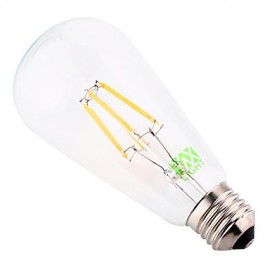 6W E26/E27 LED Filament Bulbs ST64 6 COB 500-600 lm Cool White Decorative AC 85-265 / AC 220-240 / AC 110-130 V 1 pcs