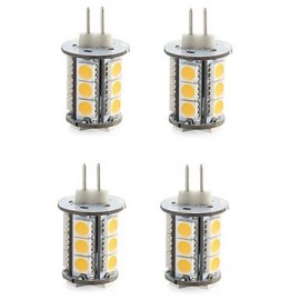 4PCS G4 18LED SMD5050 300-400LM Warm White/White Decorative DC12V LED Bi-pin Lights