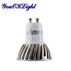 4PCS Dimmable GU10 3W 200LM 3000/6000K White/ Warm White 3-LED Spot Light Bulb - Silver + White (AC85~265V)