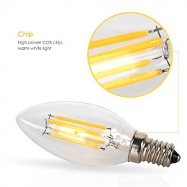 4W E14 LED Filament Bulbs C35 4 COB 400 lm Warm White Cool White Decorative AC 220-240 V 12 pcs