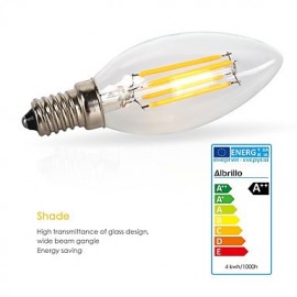 4W E14 LED Filament Bulbs C35 4 COB 400 lm Warm White Cool White Decorative AC 220-240 V 12 pcs