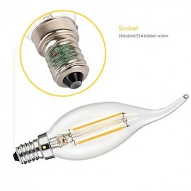 2W E14 LED Filament Bulbs CA35 2 COB 200 lm Warm White Decorative AC 220-240 V 12 pcs