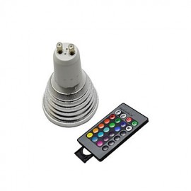 1 pcs GU10 5W 3X 72LM 2800-3500/6000-6500K RGB/Color-Changing Remote-Controlled Spot Lights AC 220-240V