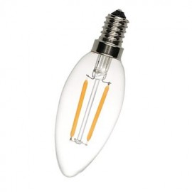 2PCS 2W E14/E12 LED Filament Bulbs C35 2 COB 200 lm Warm White Dimmable AC 220-240 AC 110-130 V