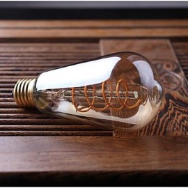 4W B22/E27 LED Soft Filament Bulbs ST64 COB 400 lm Warm White Dimmable AC 220-240 or AC 110-130 V