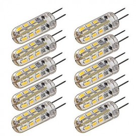 1.5W G4 LED Corn Lights T 24 SMD 3014 100-120 lm Warm White Cool White Dimmable Decorative DC 12 V 10 pcs