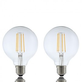 6W E27 LED Filament Bulbs G95 4 COB 600 lm Warm White Dimmable AC 220-240 V 2 pcs